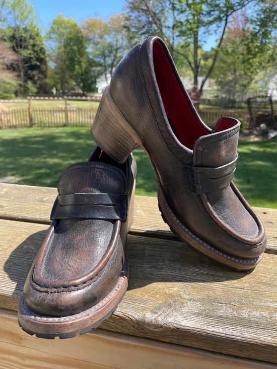 Freebird by Steven Shoes - Freebird by Steven Sz 8 Bristol Brown Leather Block-Heel Loafers